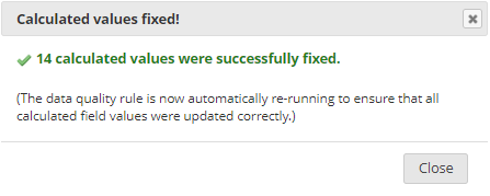 Calculation values fixed pop-up window