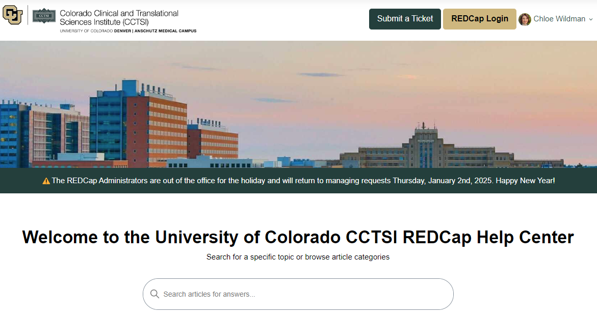 Help Center home page with holiday banner